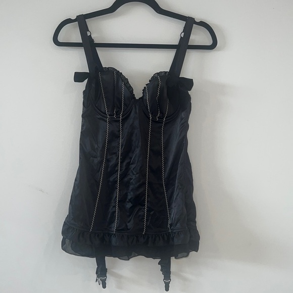 La Senza black Satin corset size Medium - Picture 2 of 12